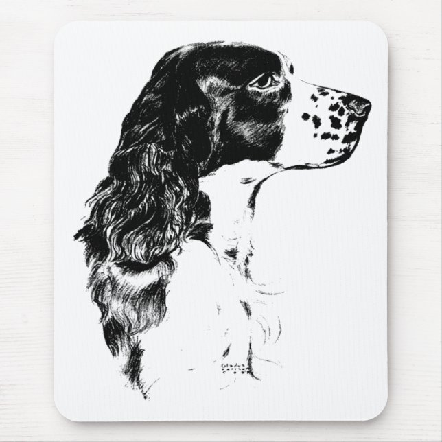 Vintage Art English Springer Spaniel Dog Mousepad (Frente)
