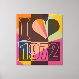 Vintage Art - I love (Heart) 1972 - Canvas