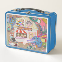 Vintage Art Lunch Box Blue