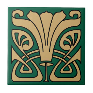 Vintage Art Nouveau 1907 Ornament Floral Frieze