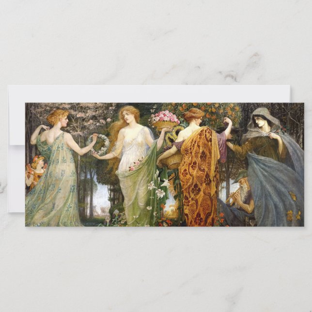 Vintage Art Nouveau 4 Seasons de Walter Crane (Frente)