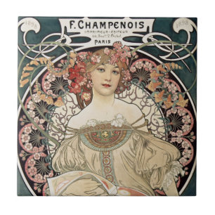 Vintage Art Nouveau Alphonse Mucha Art Painting