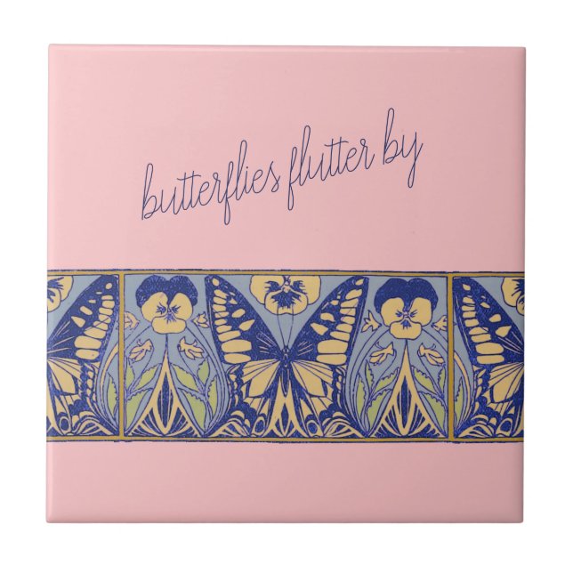 Vintage Art Nouveau Borboletas e Pansias (Frente)