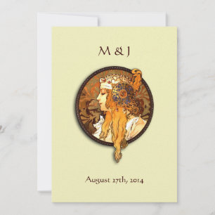 Vintage Art Nouveau Convite para Casamento