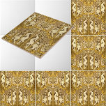 Vintage Art Nouveau Deer Pattern<br><div class="desc">Esta é uma impressão de uma antiga ca. 1900 art nouveau ou estilo arts e artesanatos de veados em padrão florestal.</div>