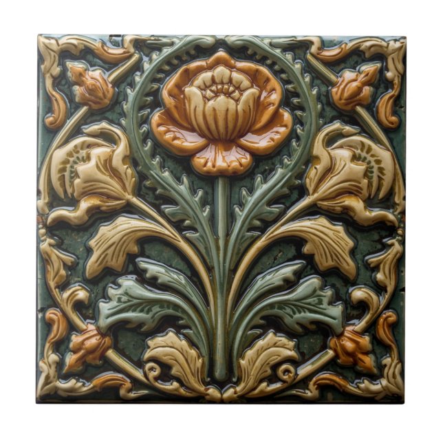 Vintage Art Nouveau  Floral Craftsman (Frente)