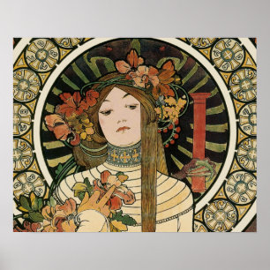 Vintage Art Nouveau Mucha Trappestine Poster