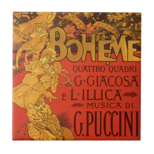Vintage Art Nouveau Music, La Boheme Opera, 1896