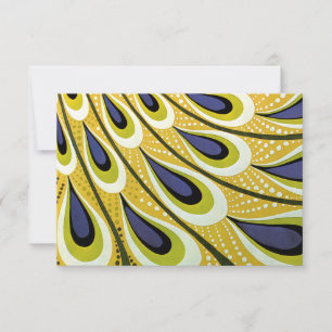 Vintage Art Nouveau Peacock Feather RSVP