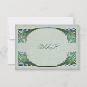 Vintage Art Nouveau Peacock Wedding RSVP