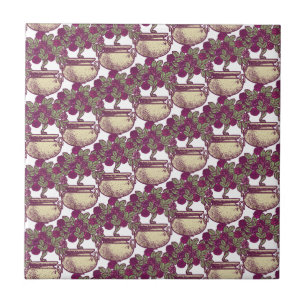 Vintage Art Nouveau rosa maroon