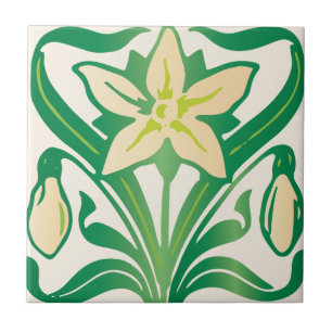 Vintage Art Nouveau snowdrop padrão floral