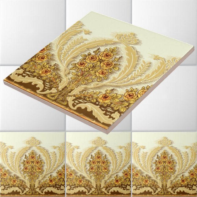 Vintage Art Nouveau Yellow Rose Frieze (Criador carregado)