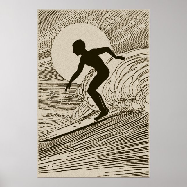 Vintage Art - Poster de surfe (Frente)