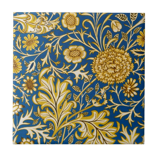 Vintage Arte Floral Azul Cherwell de William Morri (Frente)