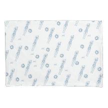 Vintage Artística Snychro Swimmers Blue Patterno