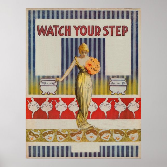Vintage "Assista seu passo" Poster (Frente)