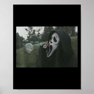 Vintage Assustadora Face Horror Poster Halloween