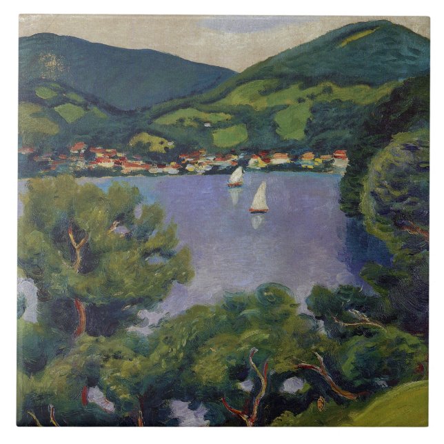 Vintage August Macke View Do Tegernsee (Frente)