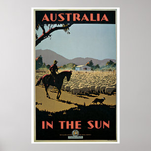 Vintage Austrália no Poster de viagens Sun