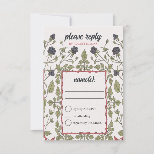 Vintage Autumn Blackberry RSVP (Frente)