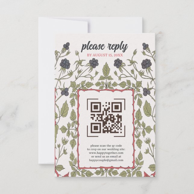 Vintage Autumn Blackberry RSVP (Frente)