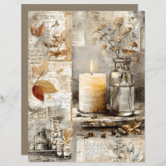 Vintage Autumn Spice & Warm glow Scrapbook Paper
