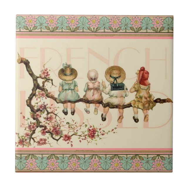 Vintage - Azulejo do melhor amigo francês (Frente)