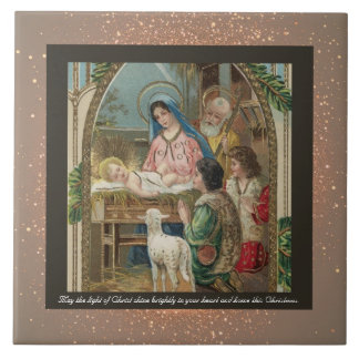 Vintage Azulejo religioso de Natal Cerâmico + dese