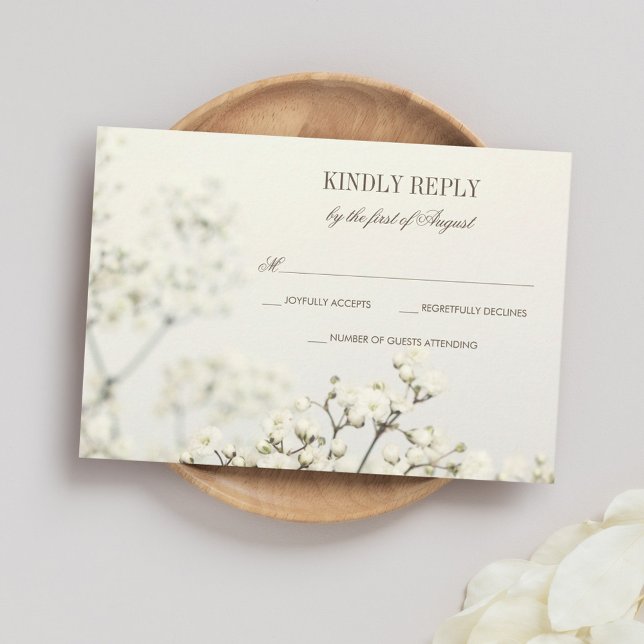 Vintage Baby's Breath Wedding RSVP (Criador carregado)