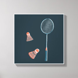 Vintage badminton impressão - mão desenhada para v