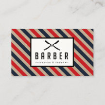 Vintage Barber Stripe Cartão de visita