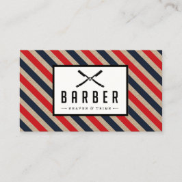 Vintage Barber Stripe Cartão de visita