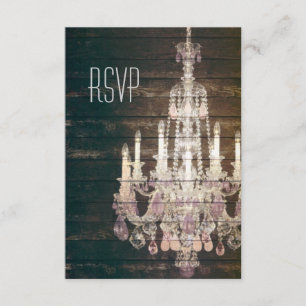 Vintage Barn Wood Chandelier Wedding resposta RSVP