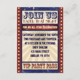 VINTAGE BASEBALL Bar Mitzvah Convite