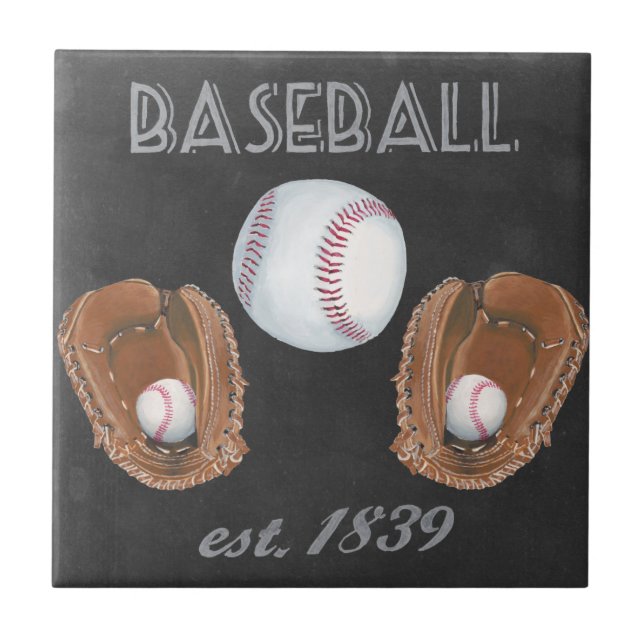 Vintage Baseball Chalkboard Design (Frente)