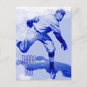 Vintage Baseball Pitcher Obrigado Cartão Postal