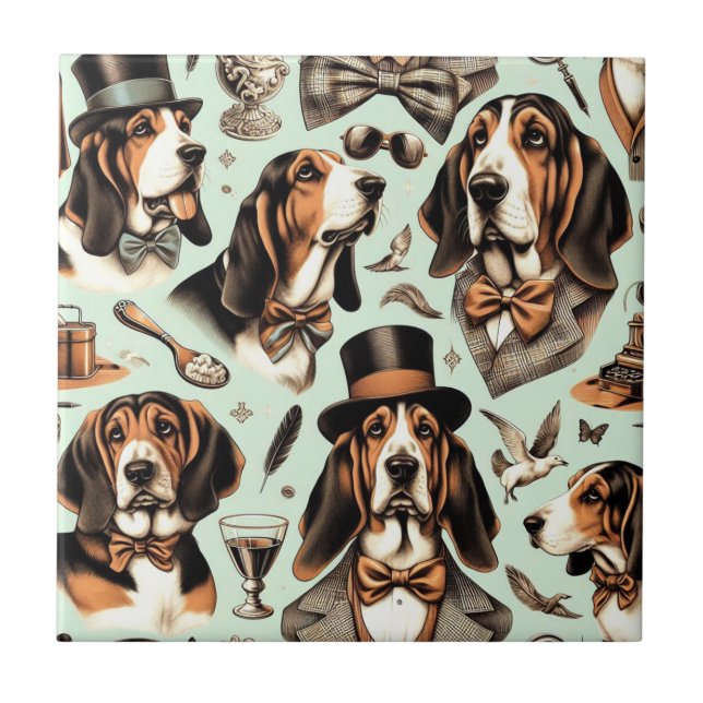 Vintage Basset Hound Seimune (Frente)