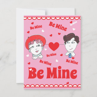 Vintage Be Mine Valentines Flat Card