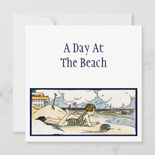 Vintage Beach Etching - Convites Editáveis