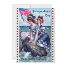 Vintage Beach Girls 4 de julho de Convite de festa