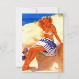 Vintage Beach Summer Pin Up Girl