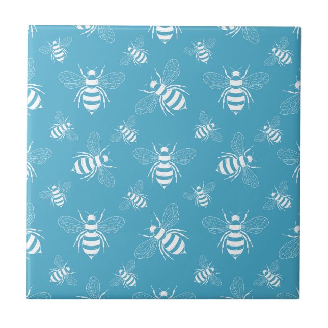 Vintage Bee Botanical Blue (2) (Frente)