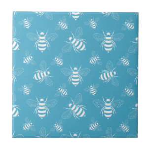Vintage Bee Botânico Azul (2)