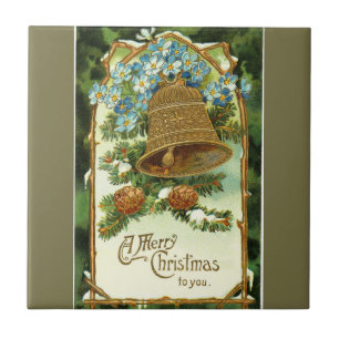 Vintage Bell e Pinecones Felizes Natal