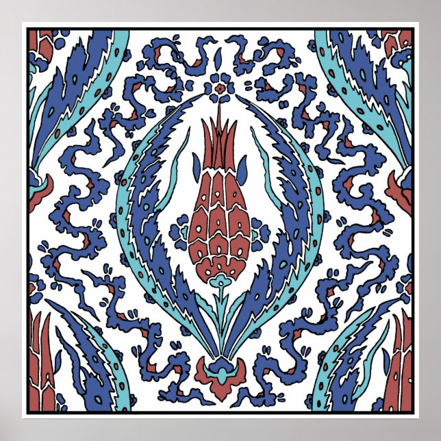 Vintage Belo Poster de Tulipa Turca (Frente)