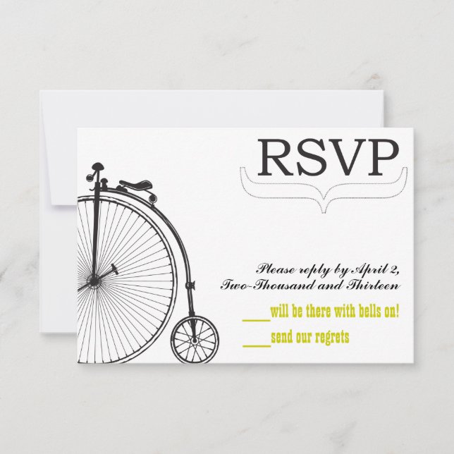 Vintage Bicycle Love RSVP (Frente)