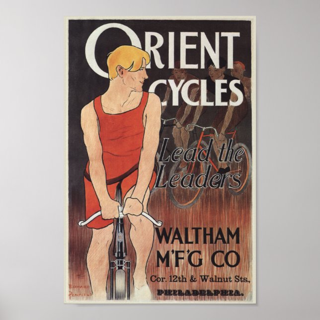 Vintage Bicycle Orient Cycle Ad Art Poster (Frente)