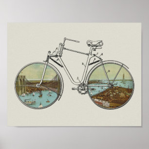 Vintage Bicycle Patty Art Impressão