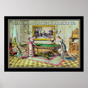 Vintage Billiards Game Poster